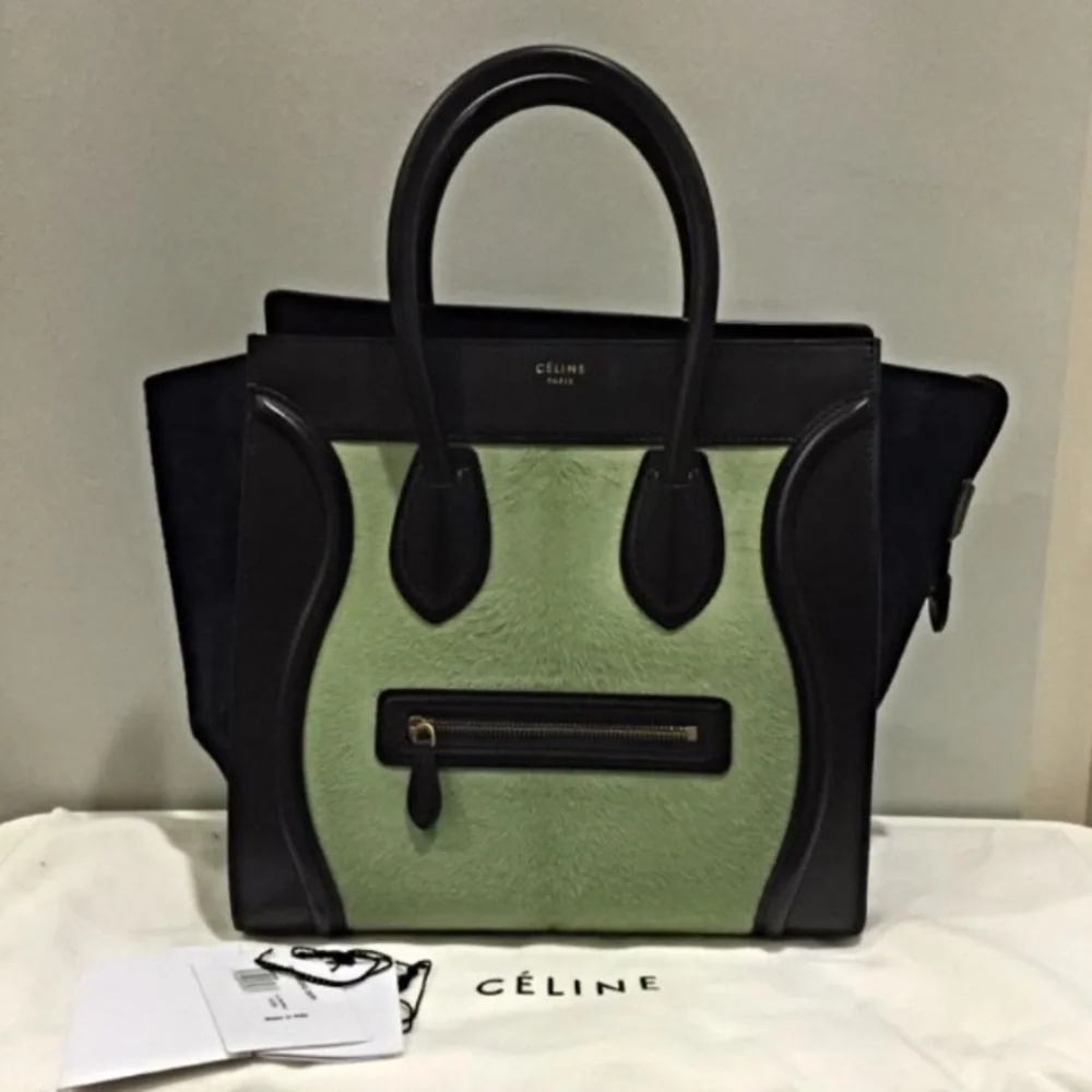 Host pick! π€©π₯³ Celine pistachio Pony hair and black leather Mini luggage bag - Picture 7 of 16